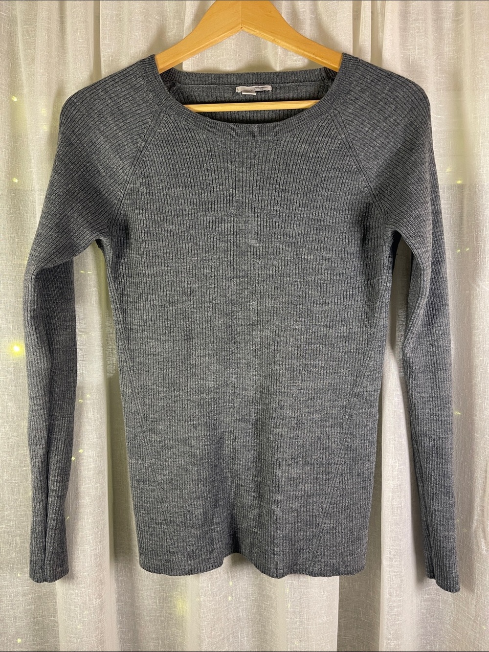 Halogen Charcoal Ribbed Scoop Neck Sweater